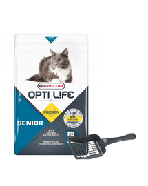 VERSELE-LAGA Opti Life Cat Senior Chicken 1 kg dla kotów seniorów + Łopatka do kuwety GRATIS