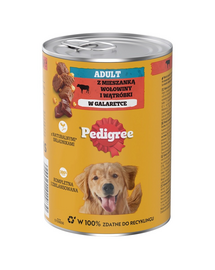 PEDIGREE Adult 400 g teljes értékű nedves eledel felnőtt kutyáknak, marhahús és máj keverékkel, zselében