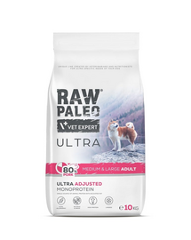 RAW PALEO Ultra Pork Medium&Large Adult 10kg közepes és nagy testű felnőtt kutyák számára sertéshús