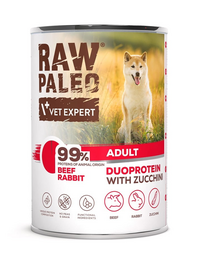 RAW PALEO Beef Rabbit Adult 400g nedves kutyaeledel marhahússal és nyúllal