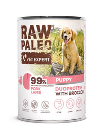 RAW PALEO Pork Lamb Puppy 400g nedves kutyakaja sertéshús bárányhússal kölyökkutyáknak