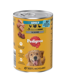 PEDIGREE Adult konzerv 400 g nedvese táplálék felnőtt kutyáknak 3 féle baromfival pürében