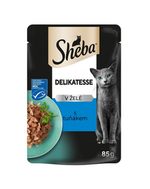 SHEBA Delicacy 85g teljes értékű nedves eledel felnőtt macskáknak tonhalas darabkák zselében