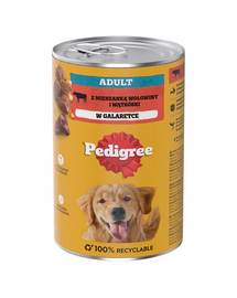 PEDIGREE Adult 1200g teljes értékű nedves eledel felnőtt kutyáknak, marhahús és máj keverékkel, zselében