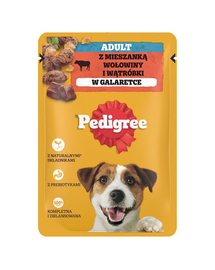 PEDIGREE Adult 100g teljes értékű nedves eledel felnőtt kutyáknak, marhahús és máj keverékkel, zselében