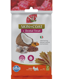 FARMINA N&D Quinoa Dental Treat Skin Coat Herring Mini 60 g (7 db) fogápoló jutalom kisméretű kutyák számára
