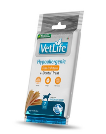 FARMINA Vet Life Dental Treat Hypoallergenic Fish Medium/Maxi 100 g (7 db) fogápoló jutalom közepes és nagy kutyák számára