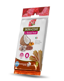 N&D Quinoa Dental Treat Skin Coat Herring Medium/Maxi 100 g (7 szt) przysmak dentystyczny dla średnich i dużych psów