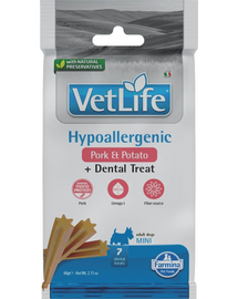 FARMINA Vet Life Dental Treat Hypoallergenic Pork Mini 60 g (7 db) dentális jutalom kutyák számára kisméretű fajtákhoz