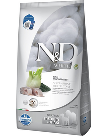 N&D White Dog Adult Medium Maxi Sea Bass, Spirulina, Fennel 7 kg