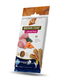 N&D Brown Dental Treat Coat Lamb Medium/Maxi 100 g (7 szt) przysmak dentystyczny dla średnich i dużych psów