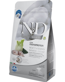 N&D White Dog Puppy Mini Sea Bass, Spirulina, Fennel 1,5 kg