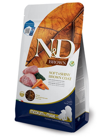 N&D Brown Dog Puppy Medium Maxi Lamb, Spirulina, Carrot 2 kg