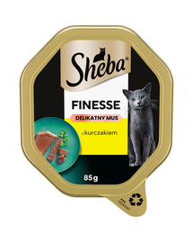 SHEBA Finesse 85 g teljes értékű nedves eledel felnőtt macskáknak csirkehússal és pürével
