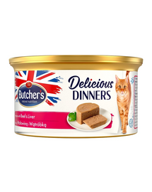 Classic Delicious Dinners z wątróbką i wołowiną mus 85 g