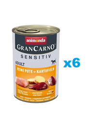 ANIMONDA Grancarno Sensitive indyk z ziemniakami 6x400 g