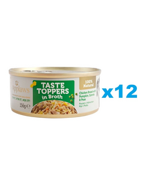 APPLAWS Taste Toppers Pierś z kurczaka, dynia, groszek w bulionie 12x156 g