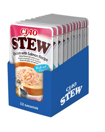 INABA CIAO Stew Potrawka z kurczaka i łososia 12x40g
