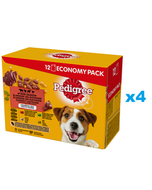 PEDIGREE Adult Wybór smaków saszetka 48x100g mokra pełnoporcjowa karma dla dorosłych psów w galaretce z wołowiną, z kurczakiem, z jagnięciną, z drobiem
