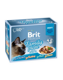 Premium by Nature Cat Delicate Fillets in Gravy Family Plate 12x85g mokra karma w sosie dla dorosłych kotów
