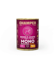 CHAMPER Bones Joints Turkey monoprotein kutyatáp pulykahússal 400 g