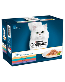 Perle Kolekcja Mini Filecików w sosie 12x85g mokra karma dla kotów