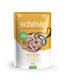 SCHESIR Tonhal csirkemellfilével zselében macskáknak 85 g