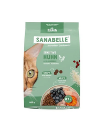SANABELLE Sensitive Csirke 400 g érzékeny emésztőrendszerű macskák számára