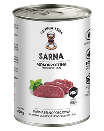 Sarna Monoproteinowa karma dla psów wszystkich ras 400 g