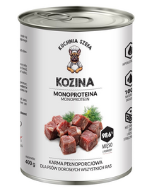 KUCHNIA SZEFA Kozina Monoproteinowa kutya kutyák számára minden fajtához 400 g
