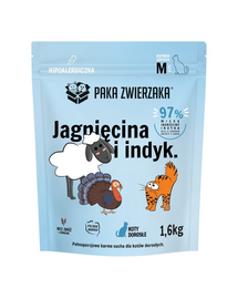 PAKA ZWIERZAKA Száraz tápanyag Bárány és pulyka macskáknak M 1,6 kg