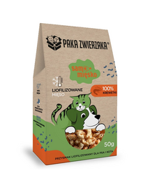 PAKA ZWIERZAKA Samo míszo Krewetki liofilizált hús kutyáknak és macskáknak 50 g