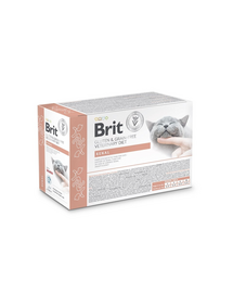 BRIT Veterinary Diet Grain Free Renal Cat Fillets in Gravy Salmon 12x85g macskák számára a vesefunkciók támogatására