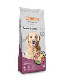 CALIBRA Dog Premium Senior Light All Breeds Beef 12kg aliment monoprotein à base de bœuf pour chiens âgés ou en surpoids