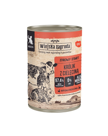 WIEJSKA ZAGRODA Nyúl borjúhússal nedves kaja kiscicák számára 400 g