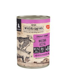 WIEJSKA ZAGRODA Húsos lakoma nedves táplálék kölyökkutyák számára 400 g