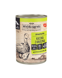 WIEJSKA ZAGRODA Kacsa körtével nedves kutyatáp 400 g