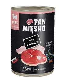 PAN MIĘSKO Pulyka marhahússal nedves táplálék kölyökkutyáknak 400 g