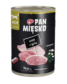 PAN MIĘSKO Pulyka kacsával nedves macskaeledel 400 g
