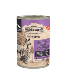 WIEJSKA ZAGRODA Erdő ízei Szarvas fürjtojással nedves kutyatáp 400 g