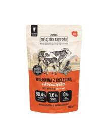 WIEJSKA ZAGRODA Superfoods Marhahús borjúhússal és macskamentával nedves macskaeledel 100 g