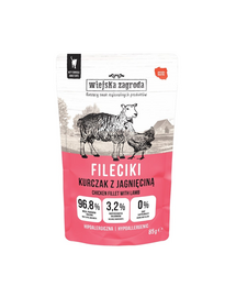 WIEJSKA ZAGRODA Csirkés-bárányos filék nedves macskaeledel 85 g