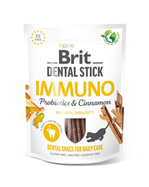 BRIT Dental Stick Immuno probiotikumok és fahéj 251 g fogászati jutalomfalat kutyák számára, amely támogatja az immunitást
