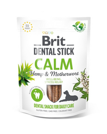 BRIT Dental Stick Calm kender és szívfű 251 g fogápoló jutalom kutyáknak, amely segíti a stressz csökkentését