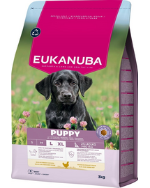 EUKANUBA Puppy Large Breeds Chicken 3 kg száraz táp nagytestű kölyökkutyák számára friss csirkehússal