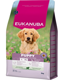 EUKANUBA Puppy Large Breeds Lamb Rice 3 kg száraz táp nagytestű kölyökkutyák számára, gazdag bárányhússal és rizzsel