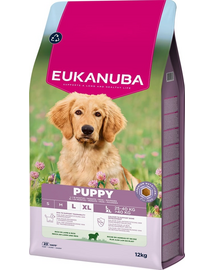 EUKANUBA Puppy Large Breeds Lamb Rice 12 kg száraz táp nagytestű kölyökkutyák számára, gazdag bárányhússal és rizzsel