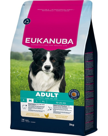 EUKANUBA Adult Medium Breeds Chicken 3 kg száraz kutyatáp közepes fajtájú kutyáknak friss csirkével