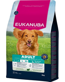 EUKANUBA Adult Large Breeds Lamb Rice 3 kg száraz kutyatáp nagytestű kutyáknak, gazdag bárányhúsban és rizsben