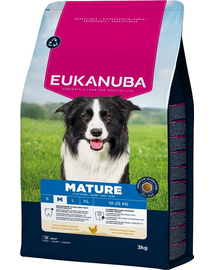 EUKANUBA Mature Medium Breeds Chicken 3 kg száraz táp érett közepes testű kutyáknak, friss csirkével gazdagítva